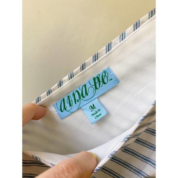 DINA BE FRANCESCA'S COLLECTION Women's Blue/White Striped Mini Tank Dress size M - Picture 8 of 9